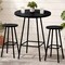 Best Choice Products 3-Piece Steel Patio Bar Height Round Bistro Set w/ Backless Stools, Slatted Design